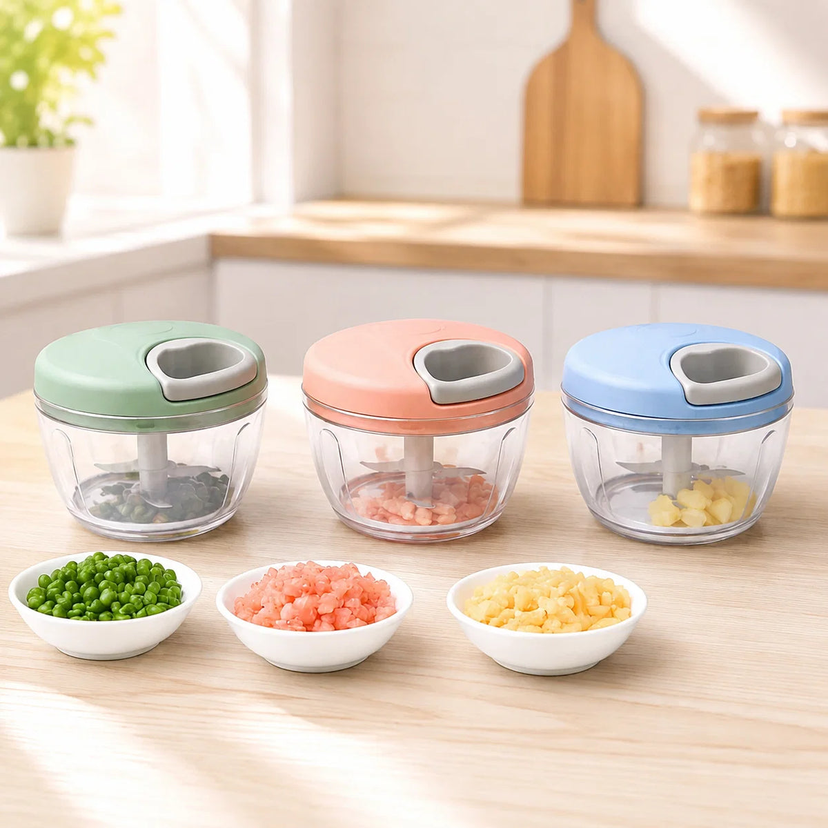 Manual Food Chopper –  Hand‑Pull Vegetable & Fruit Dicer