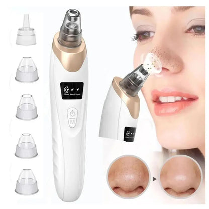 Rechargeable Vacuum Pore Cleaner, 5 In 1 Blackheads Removing Device Electric Derma Suction Machines