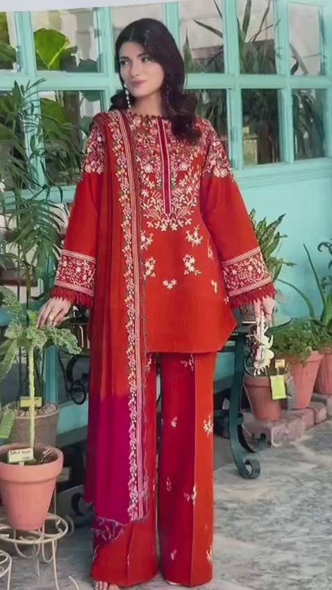 Zellbury 3-Piece Embroidered Dhanak Suit - Apparel Accessory Designed For Fashion Styling And Daily Wardrobe Routine