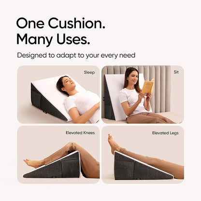 Ultimate Wedge Plus Cushion Pillow Foam for Back & Leg Support