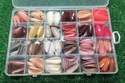 Reusable Fake Nails with Box – Beautiful Variety of Colors | Best Fake Nails For Girls ( Random Color Nails)
