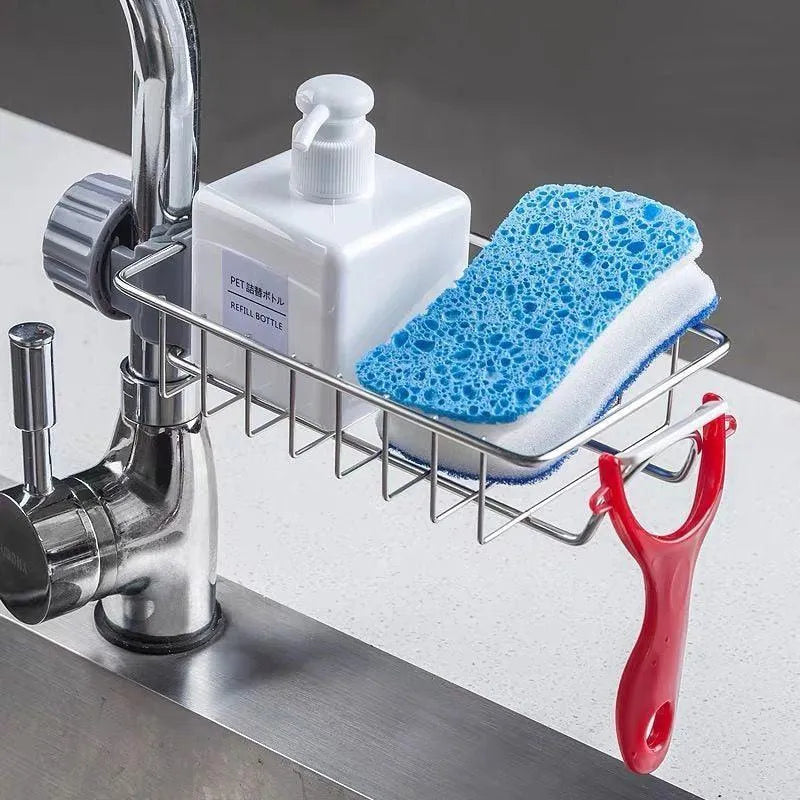 Stainless Steel Sink Faucet Organizer - Kitchen Accessory Designed For Storage Organization And Daily Sink Routine