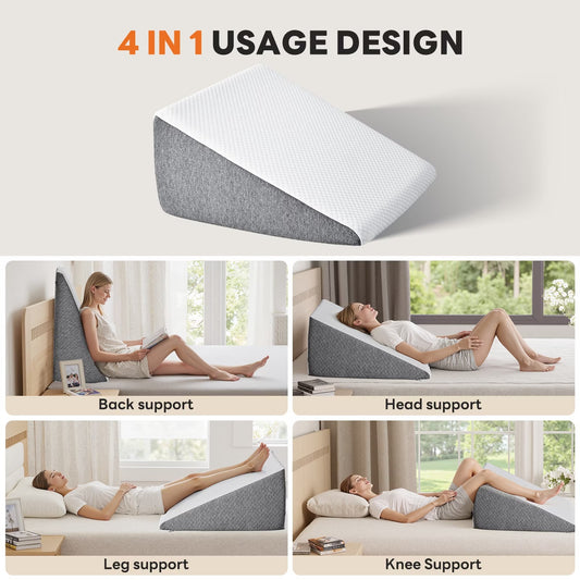 Ultimate Wedge Plus Cushion Pillow Foam for Back & Leg Support