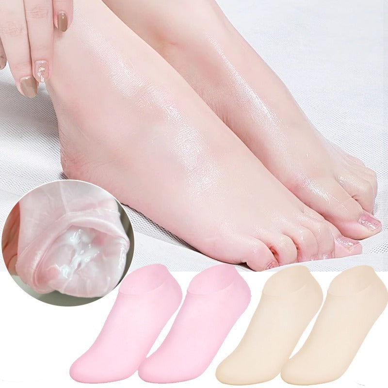 Premium Silicone Gel Heel Socks (1 Pair) – Anti-Cracking & Moisturizing Foot Care (52g)