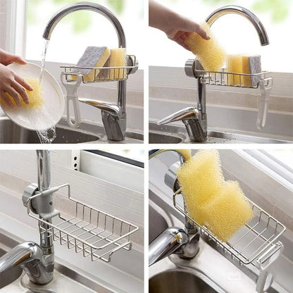 Stainless Steel Sink Faucet Organizer - Kitchen Accessory Designed For Storage Organization And Daily Sink Routine