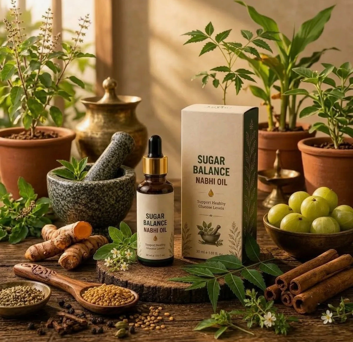 Sugar Balance Nabhi Oil 30ml Herbal Belly Button Oil Ayurvedic Nabhi Care Natural Extracts Lightweight Non Greasy Daily Wellness