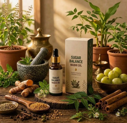 Sugar Balance Nabhi Oil 30ml Herbal Belly Button Oil Ayurvedic Nabhi Care Natural Extracts Lightweight Non Greasy Daily Wellness