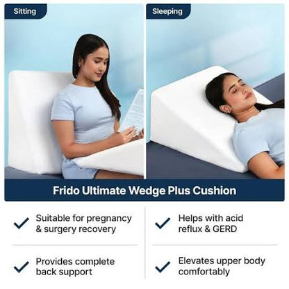 Ultimate Wedge Plus Cushion Pillow Foam for Back & Leg Support